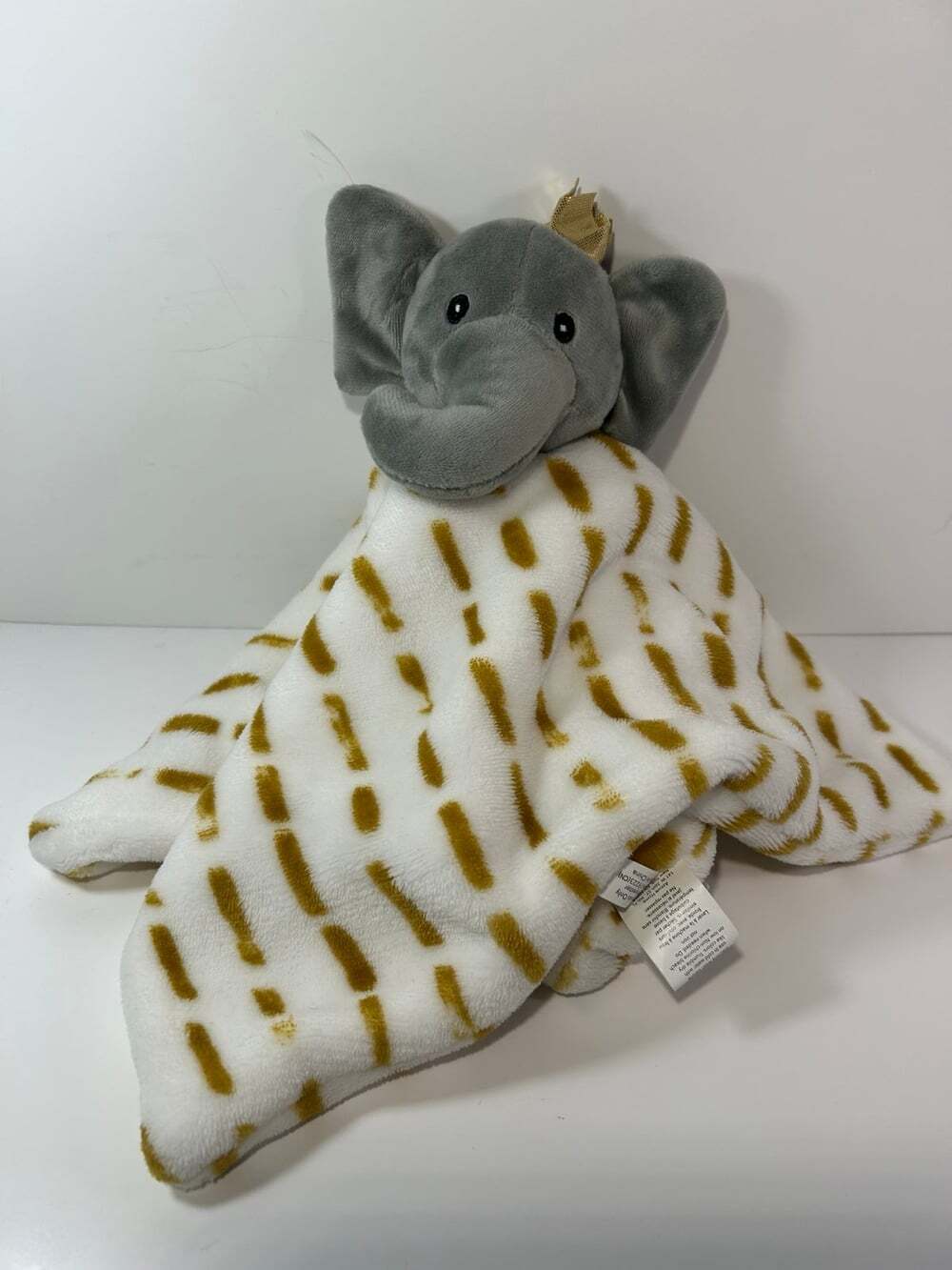 Lila & Jack Elephant Lovey white gold lines soft plush